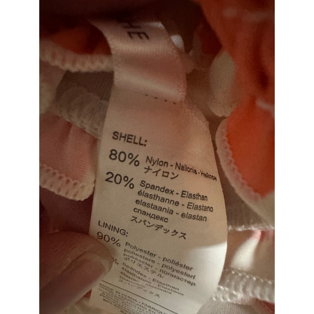 Cupshe Smocked Orange Floral Bandeau Bikini Bathing Suit Top Size Small - Picture 7 of 7